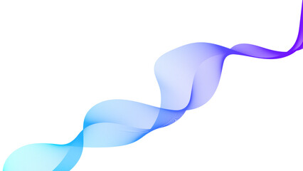 Purple flowing waves on white background. abstract wave lines in blue and purple flowing smoothly on white background. Smooth flowing design on transparent. vector illustration