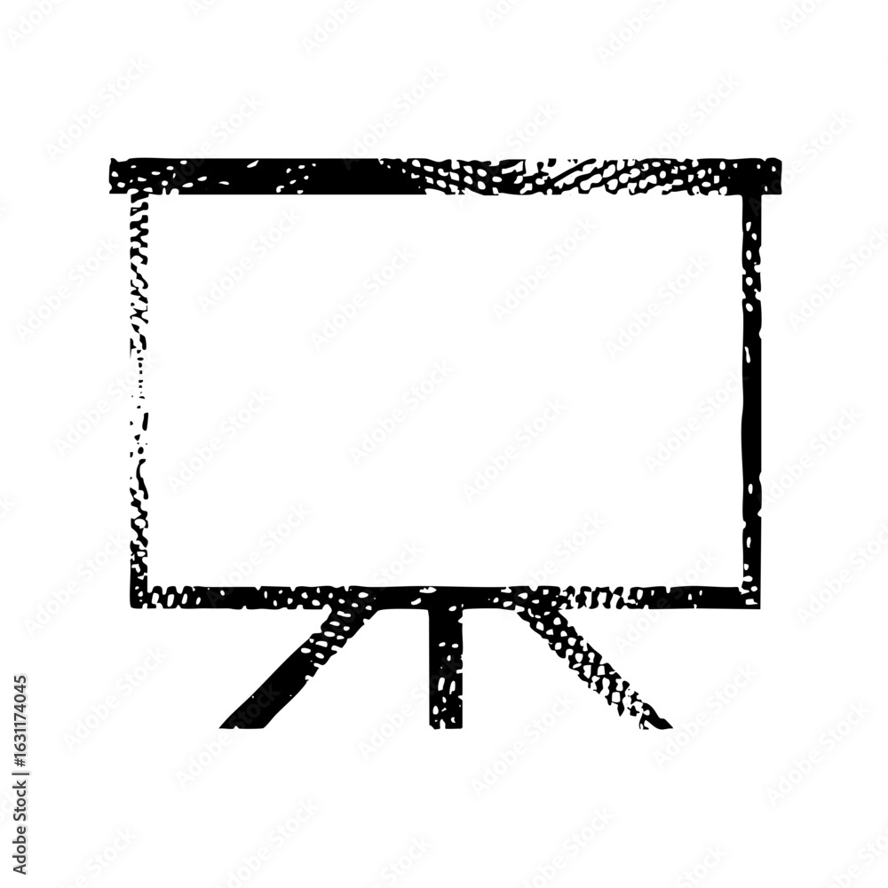 Poster vector minimalist of a presentation screen with stand.