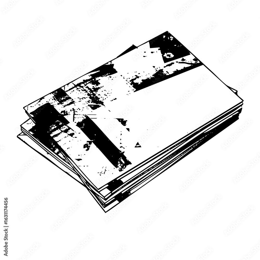 Poster vector stacked papers with distressed texture
