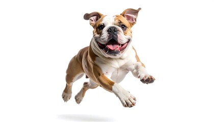 Fototapeta premium Playful dog mid-jump