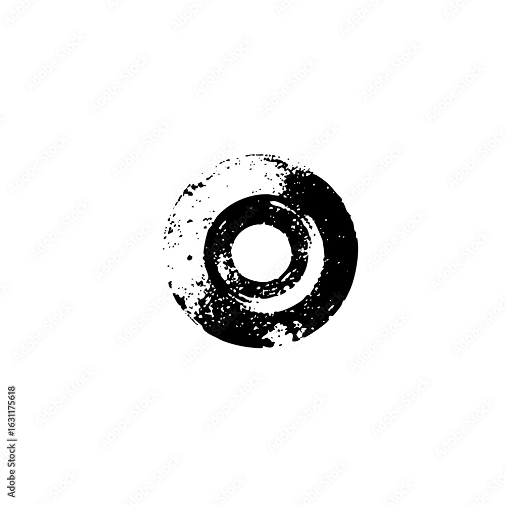 Poster vector abstract circular with textured brushstroke effect.
