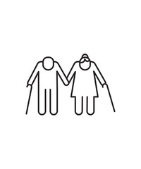 old couple icon, vector best line icon.