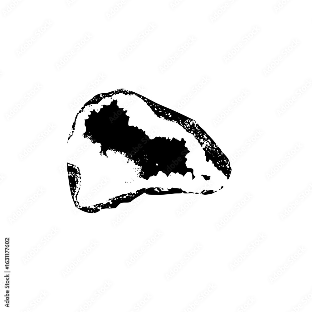 Aufkleber vector abstract black and white shape with internal void.
