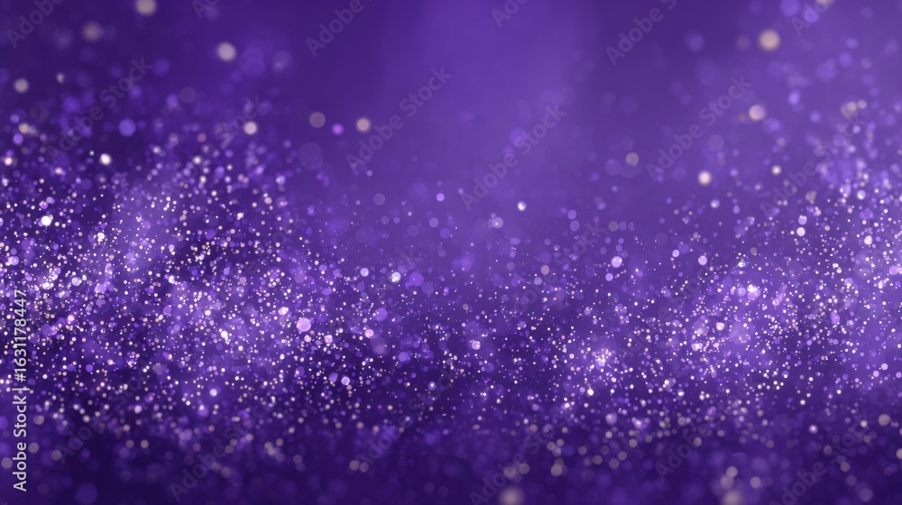 Poster a stunning display of purple glitter sparkles fills the space, creating an enchanting backdrop ideal