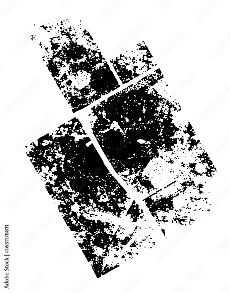 Poster vector abstract geometric featuring distressed rectangular blocks.