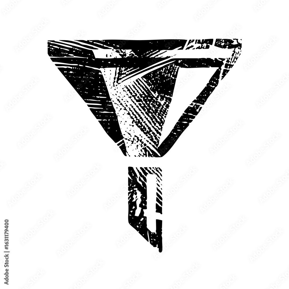 Poster vector abstract geometric triangle with downward stroke .