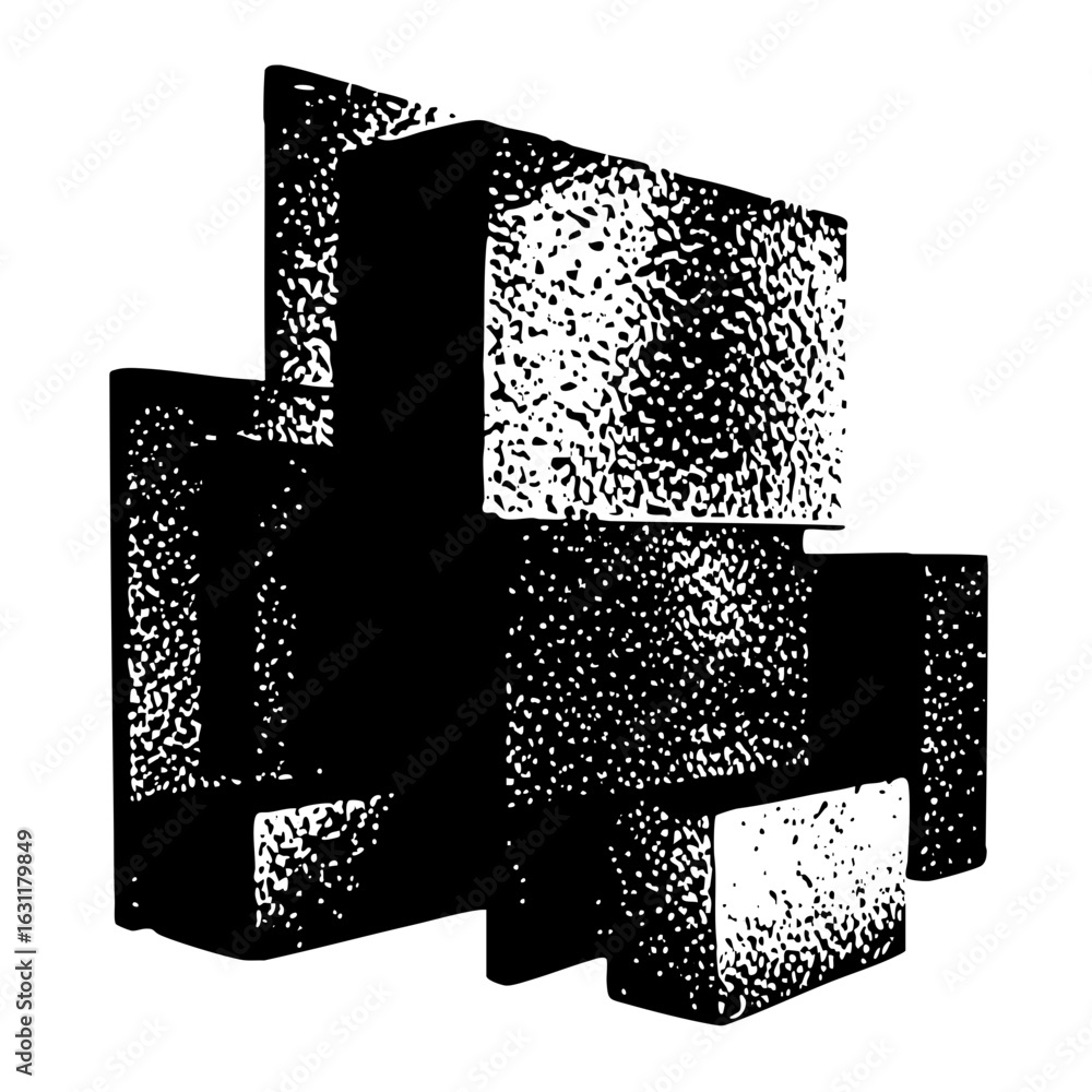 Poster vector abstract geometric blocks create a modern architectural composition.