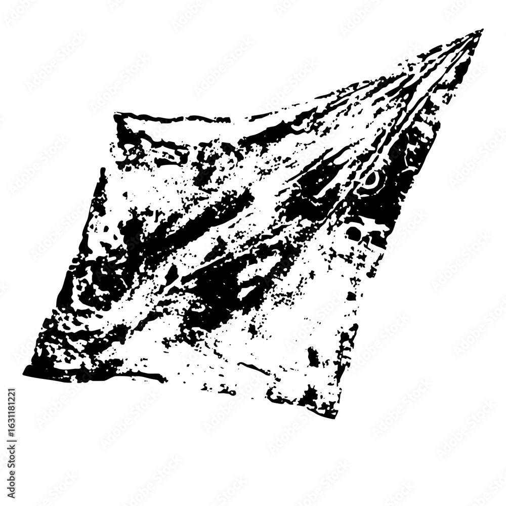 Poster Vector Abstract geometric shape with distressed texture