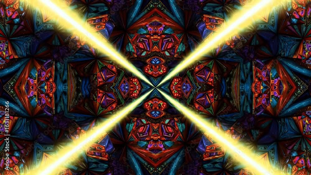 Poster abstract forming colorful kaleidoscopic pattern