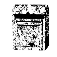 Vector Rustic mailbox with a weathered appearance.