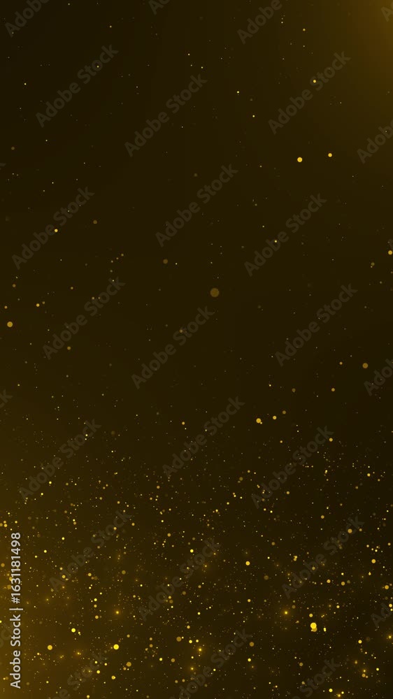 Poster dark golden particle field floating space glitter motion shimmering dust space backdrop for premium 