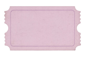 Naklejka na ściany i meble Pink blank ticket floating against transparent backdrop, providing clear area for graphic design and promotional messaging