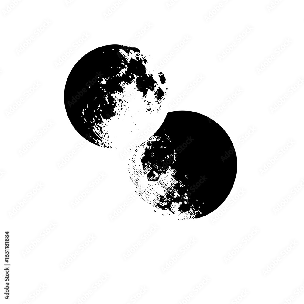 Poster vector abstract yin yang symbol with textured elements