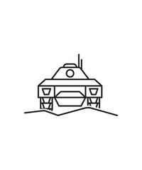 army tank icon, vector best line icon.