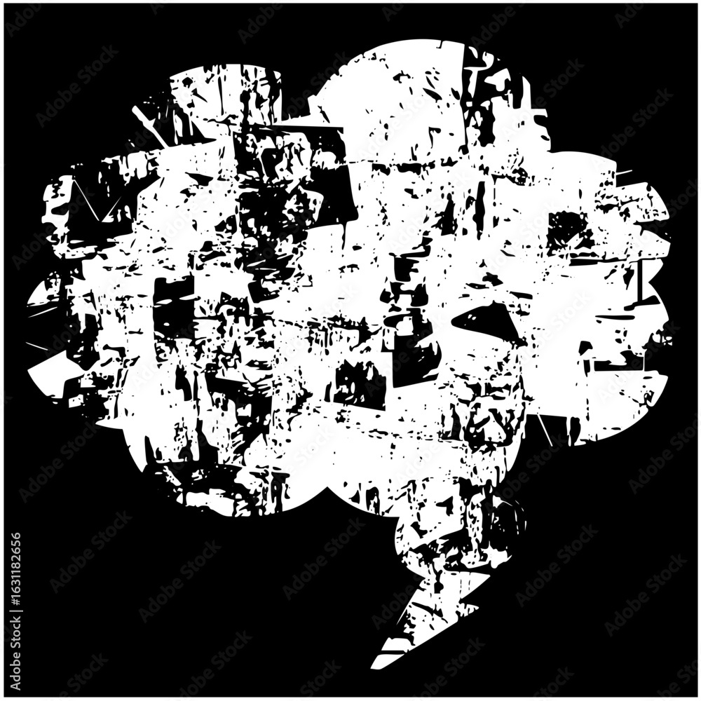 Poster vector distressed speech bubble with a rough textured appearance.