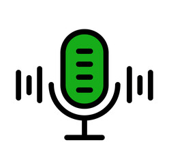 Podcast Recording Device Icon from Podcast Collection (Solid Color Lineal Style)