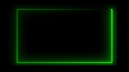 neon rectangular outline against the black background creates a striking visual effect, emphasizing the geometric shape of the rectangle 4k animation - Powered by Adobe