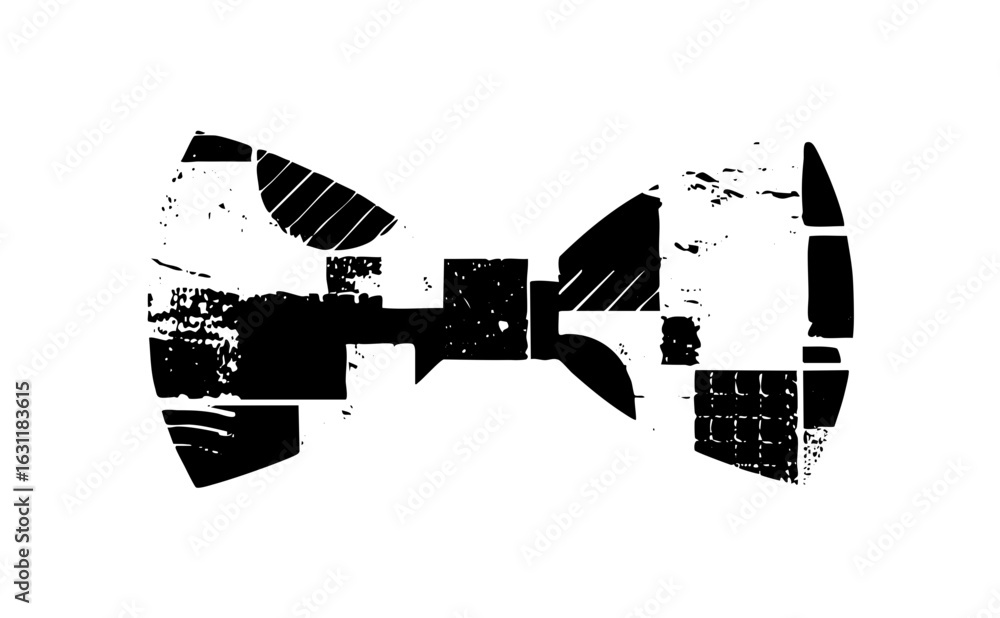Poster vector abstract bowtie with geometric shapes.