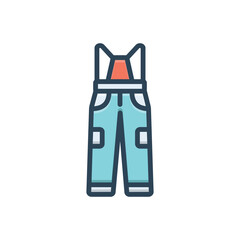 Color illustration icon for pants