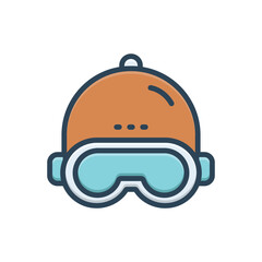 Color illustration icon for protection