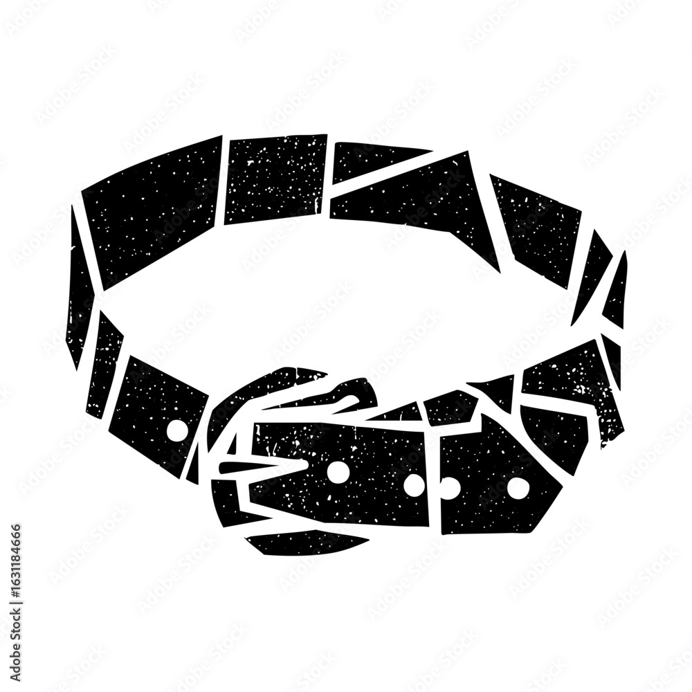 Poster Vector Abstract hands forming a circular connection distressed texture.