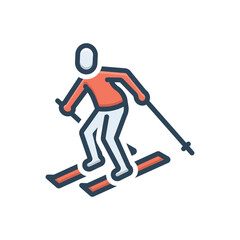 Obraz premium Color illustration icon for ski jumping