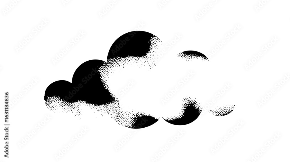 Poster Vector Abstract face composed of dotted vector shapes.
