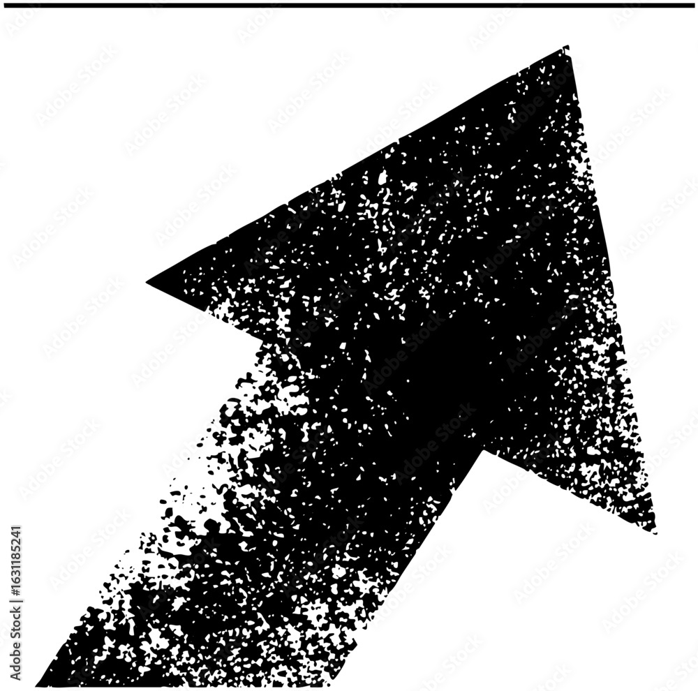 Poster vector distressed upward arrow represents progress and direction.