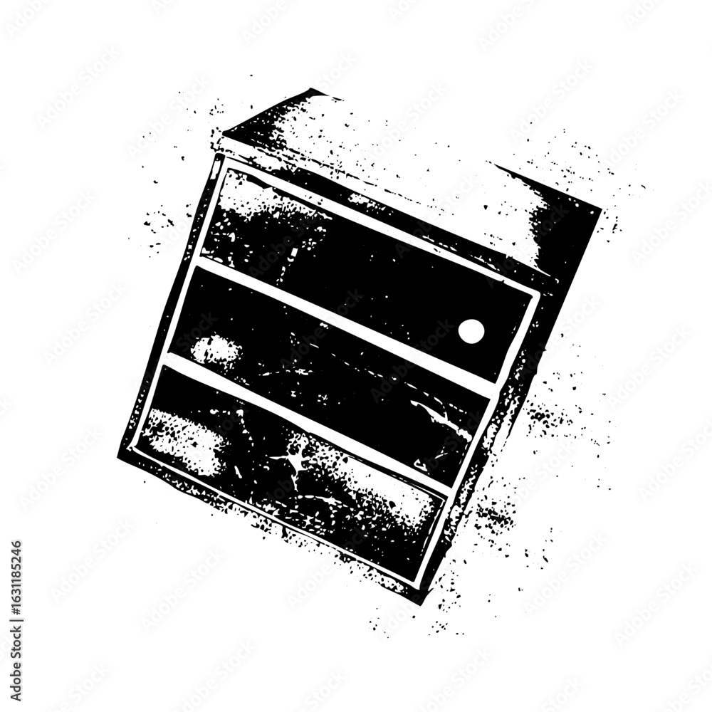 Poster vector abstract drawer with a circular handle.