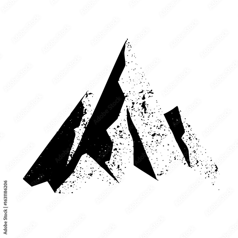 Aufkleber vector abstract mountain range with a distressed texture.