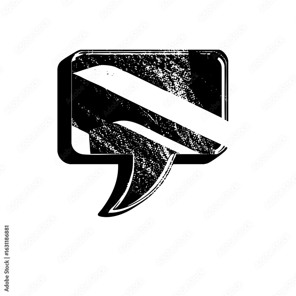 Aufkleber vector abstract geometric emblem features a dynamic slanted shape within a squared frame.