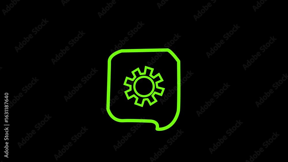Fototapete neon style icon on black background.icon chat, message,bubble outline.settings or configuration.and technical functionality, possibly indicating a messaging platform with customizable features.