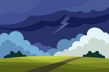 Fototapeta premium summer storm clouds over open landscape dramatic sky