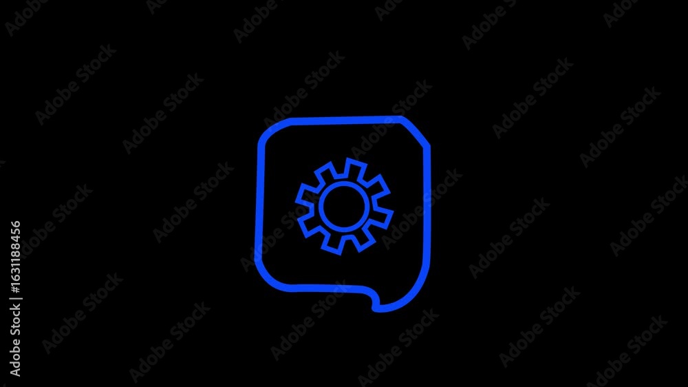 Fototapete neon style icon on black background.icon chat, message,bubble outline.settings or configuration.and 