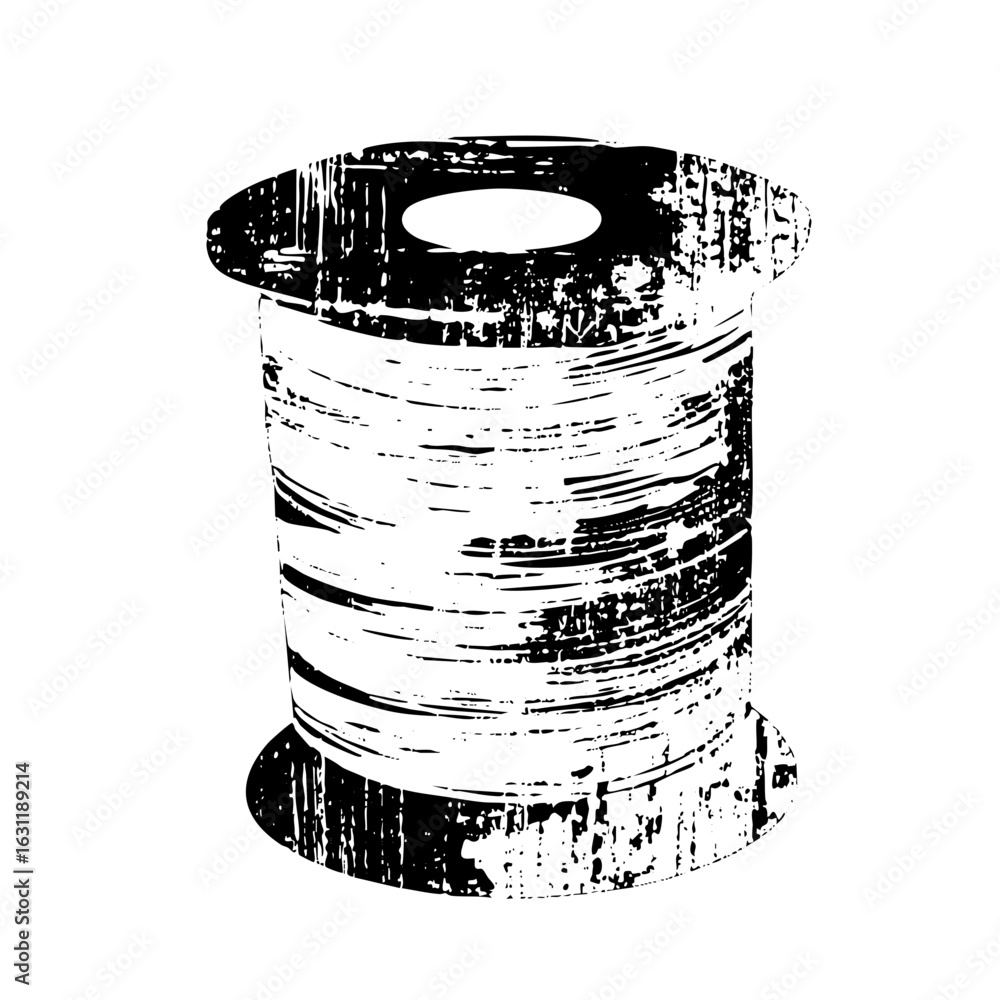 Poster vector spool with textured brushstroke effect.
