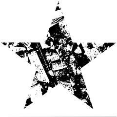 Obraz premium Vector Distressed star with central typographic .