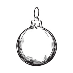 Christmas ball outline and silhouette icon set. Decoration for christmas tree.  