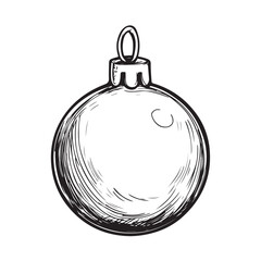 Christmas ball outline and silhouette icon set. Decoration for christmas tree.  