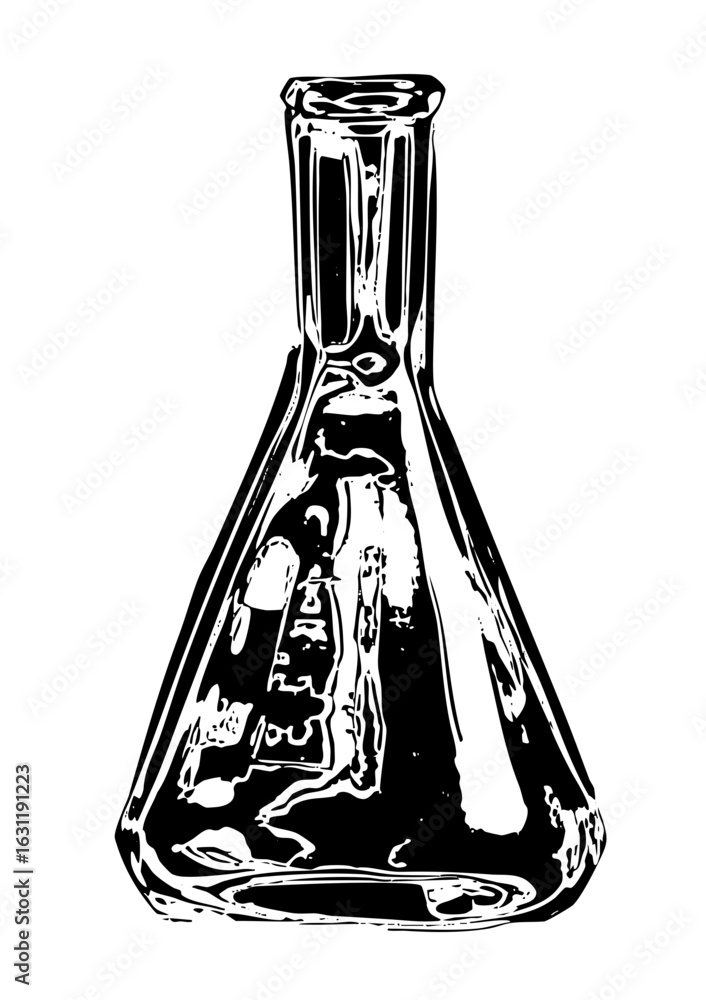 Poster vector detailed vector of a laboratory flask.