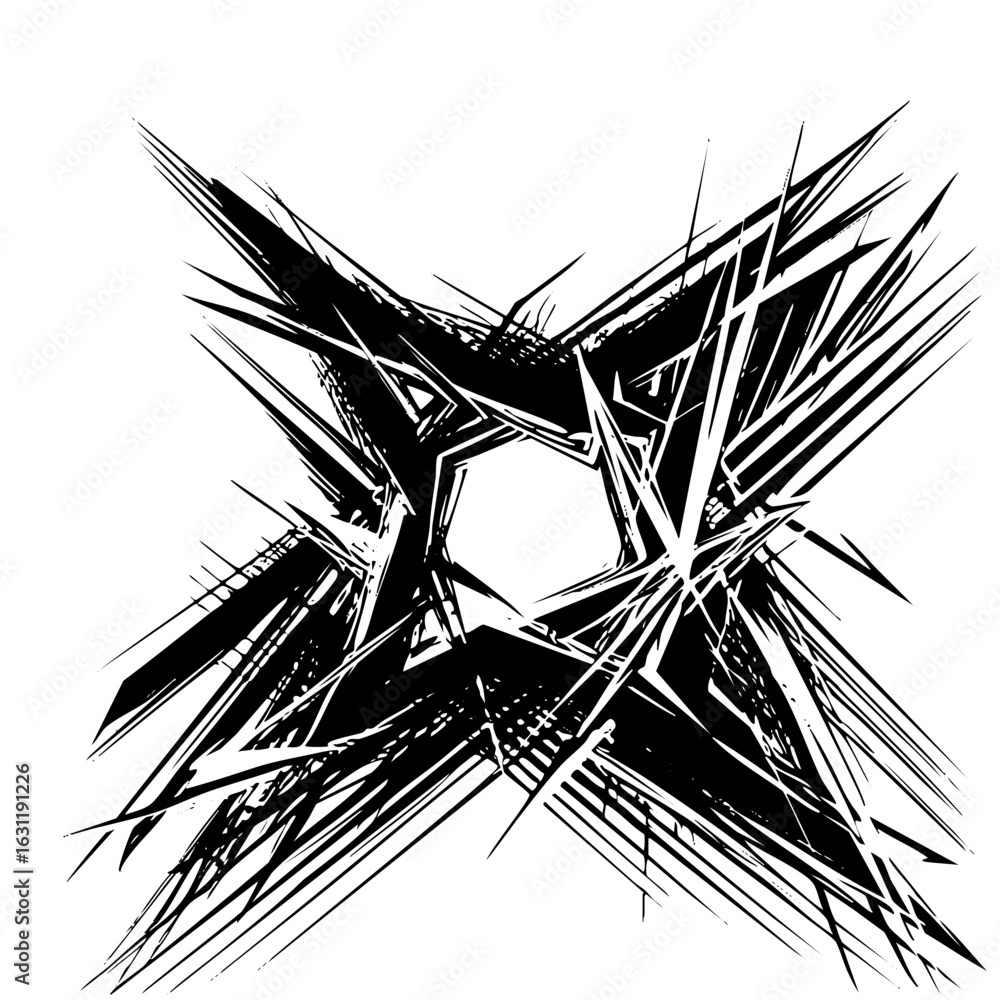 Poster vector dynamic starburst explosion with sharp vector shards.