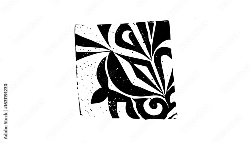 Poster vector abstract floral swirl vector with dynamic lines.