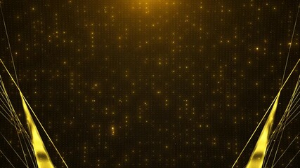 Elegant Golden Stage Sparkling Lights in a Luxurious Abstract Background. glittering particles glowing lights luxurious abstract atmosphere perfect for presentations, ceremonies, and elegant themes.
