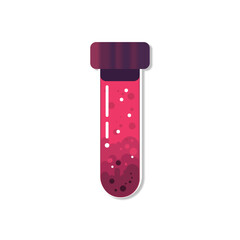 A test tube with bubbling pink-red potion and a dark cap. The fizzy texture and gradient tones create a science-lab or alchemy theme, perfect for experiments or chemical-style designs.