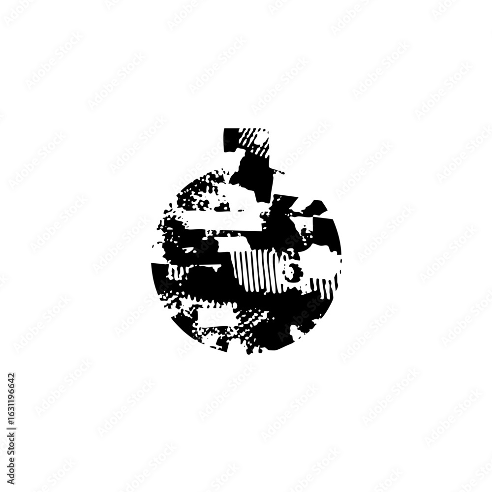 Poster vector abstract geometric emblem features fragmented circular .