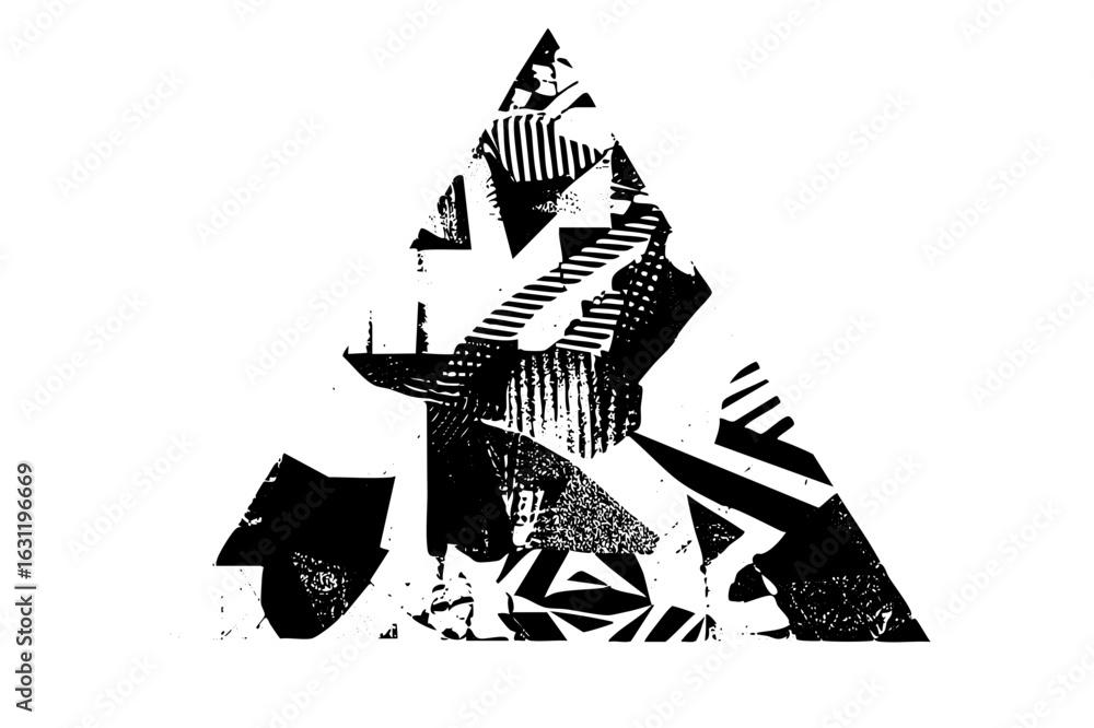 Poster vector abstract geometric shapes create a dynamic fragmented figure.