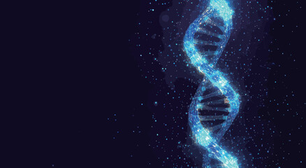 Obraz premium A blue DNA strand