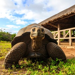 Giant tortoise in natural habitat (3)
