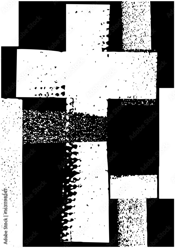Poster vector abstract geometric shapes create a dynamic black and white composition.