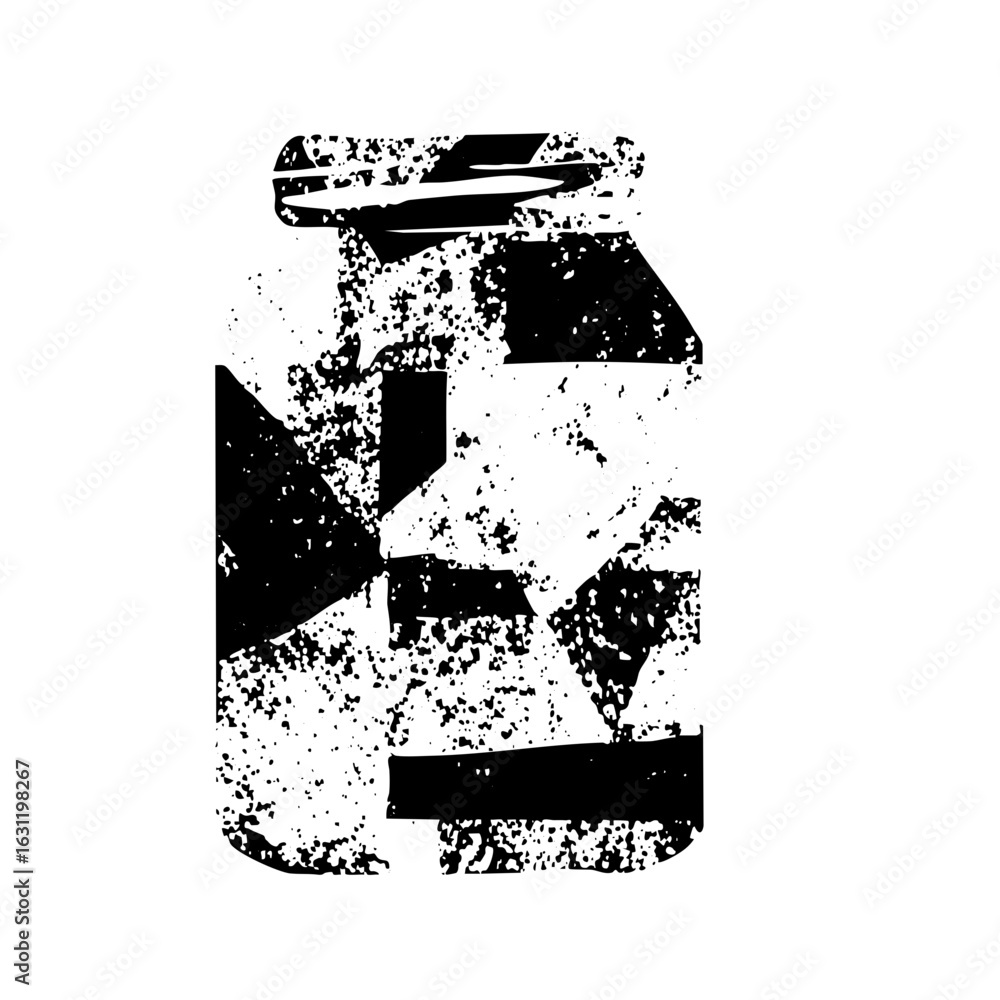 Aufkleber vector abstract jar with textured effect.