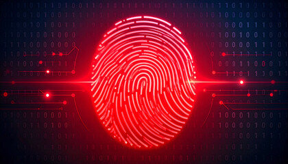 Red Fingerprint Digital Security.